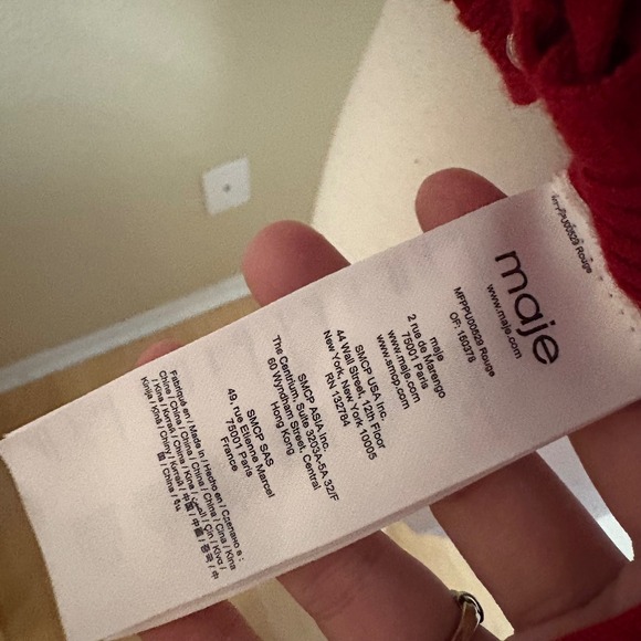 MAJE Manuello lace-up mock-neck stretch-knit jumper Wool Blend Top Sz 2 US M - Picture 10 of 12